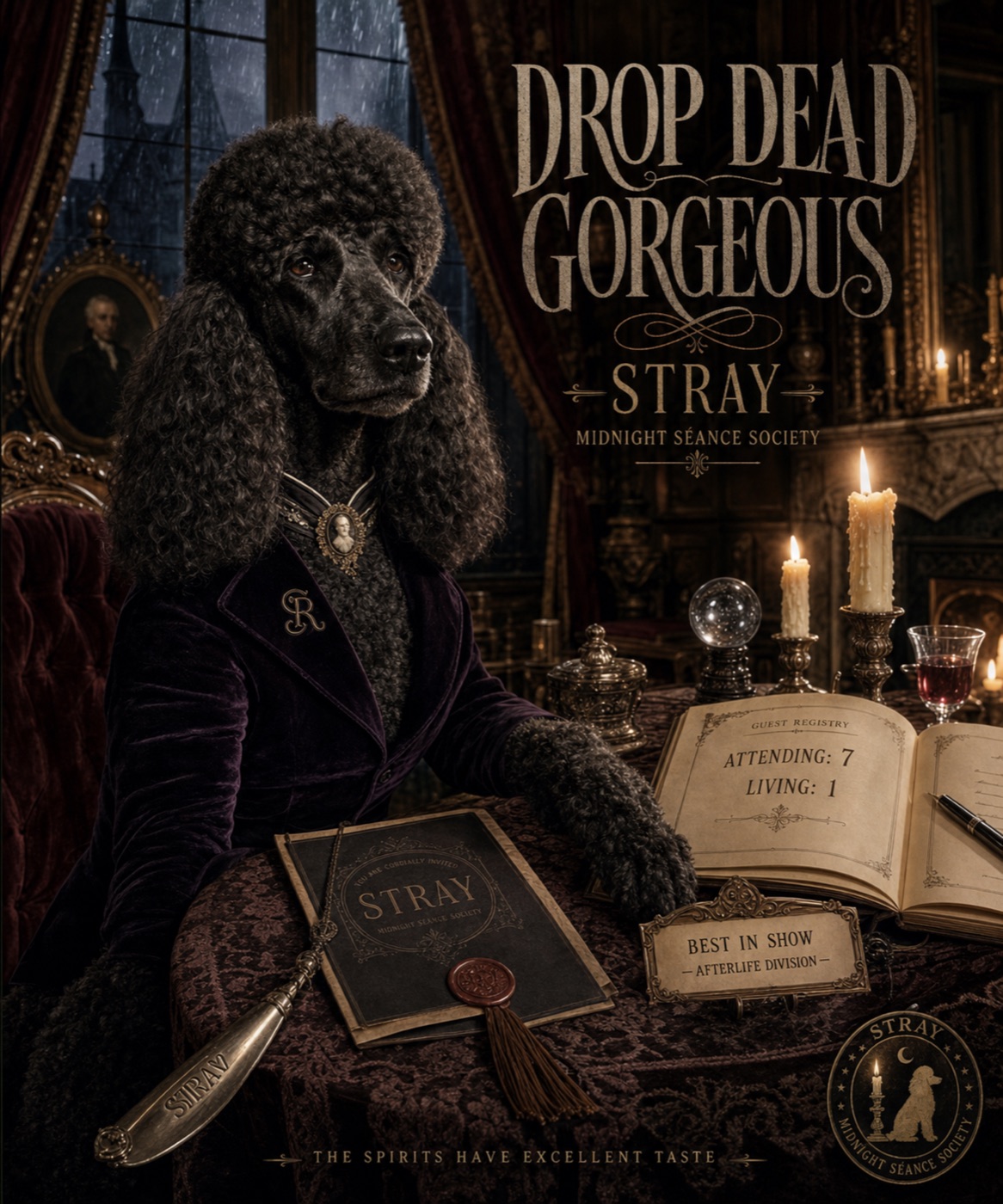 Poodle en sociedad de espiritismo