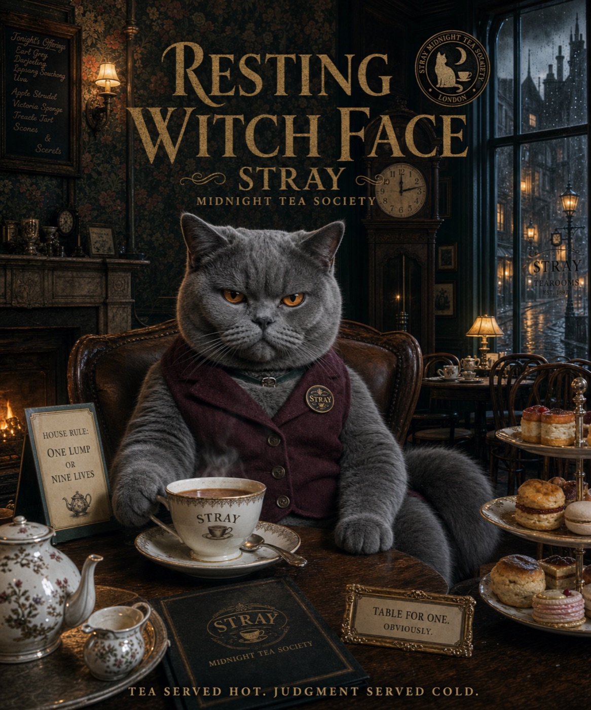 British Shorthair en salón de té